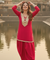 NAZM- Berry Red Drape Skirt With Short Kurta