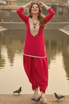 NAZM- Berry Red  Turkey Skirt With Short Kurta