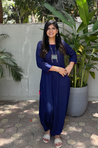 Navy Blue  Solid Dhoti Jumpsuit