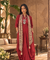 Rozana-Red Cotton Slub Elegant Fusion Drape  Dress(Pre-Order)