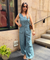 Rozana - Blue Waistcoat & Balloon Pants Co-Ord Set