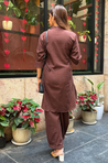 Rozana-Brown Double Pocket Two Piece Set