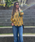 Jazba-  Ochre Yellow Leaf Pocket Printed  shirt