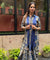 Rozana-Blue Cotton Elegant Fusion Drape Dress