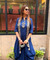Rozana-Dark Blue Cotton Slub Elegant Fusion Drape  Dress(Pre-order)