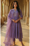Lavender Anarkali  Three piece set with Dupatta