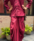 REZAAR- Maroon Drape Skirt Co-Ord Set with Shirt Top