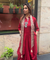 Rozana-Red Cotton Slub Elegant Fusion Drape  Dress(Pre-Order)