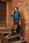 MEHER-Navy Blue Bandhani Ethnic  Kurta set