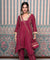 PASSORI-Maroon  Two Piece Set With Potli Bag