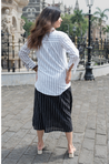 REZAAR-Striped A-line Dress With Shirt