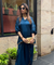 Mizaaj-Dark Blue Tunic style Top  with Dhoti Skirt Set(PRE-0RDER)