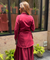 REZAAR- Maroon Drape Skirt Co-Ord Set with Shirt Top