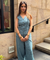 Rozana - Blue Waistcoat & Balloon Pants Co-Ord Set