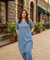 Rozana -Steel Blue Co-ord Kurta Set