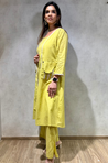 Lime Green Three  Piece Jacket Set