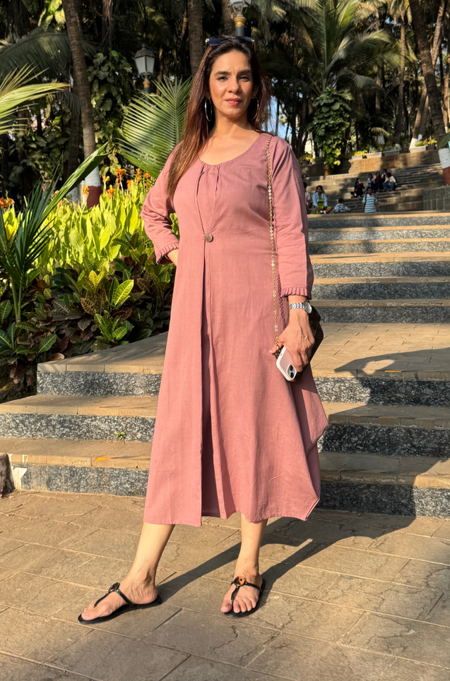 REZAAR- Dusty Pink Cowl Dress