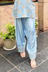 Farshi- Powder Blue Farshi set with Kurta and Wide leg Pants (Pre-Order).