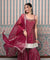 PASSORI-Maroon Embroidered Sharara Set