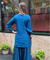 Festive  Sapphire Blue Kurta with Cowl Pants Set