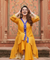 MEHER-Yellow  Bandhani  High-Low Kurta With  Flared Pant