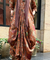 Rozana-Rust Orange Cotton Elegant Fusion  Drape  Dress