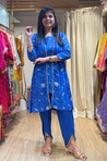 PHULJARI- Royal Blue Three Piece set with Inner and Jacket