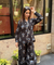 Rozana- Black Printed Drape Pants Co-ord Set (PRE-ORDER)