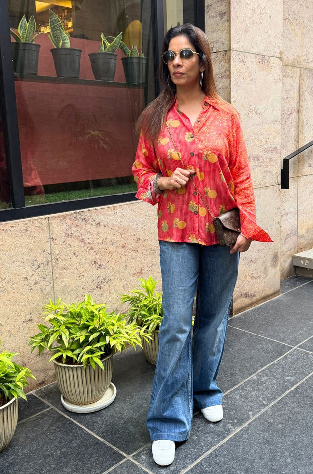 Desi Shirt- Orange Lotus Shirt