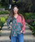 Jazba -Moss Green Dual Printed Stripe Shirt