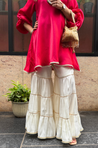 Mizaaj- Hot Pink Tunic Sharara Set