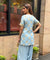 Farshi- Powder Blue Farshi set with Kurta and Wide leg Pants (Pre-Order).