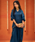 Mizaaj-Dark Blue Tunic style Top  with Dhoti Skirt Set(PRE-0RDER)