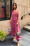 Rozana - Rose Pink Gingham Waistcoat & Balloon Pant Co-Ord Set