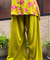 Festive  Lime Green Ikat Printed Short Kurta With Cowl Pant(Pre-order)