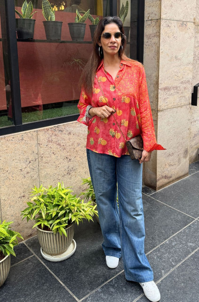 Desi Shirt- Orange Lotus Shirt