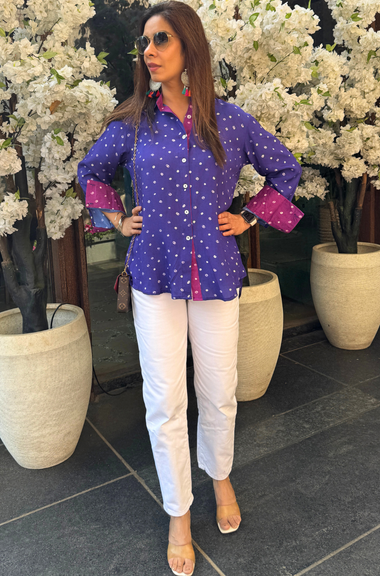 Indigo  Bandhani shirt