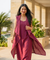 Rozana - Beetroot Pink long Gown With Jacket