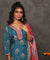 GEET - Celadon Blue Three Piece Suit Set  With Printed Dupatta