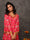 GEET- Cerise Pink Three Piece Suit Set With Printed Dupatta