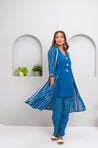 RANGAT- Cobalt Blue  Kurta with Palazzo and Jacket