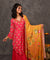 GEET- Cerise Pink Three Piece Suit Set With Printed Dupatta