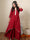 ROOH - Crimson Red Two Layered Gown