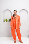 RANGAT-Rust orange jumpsuit with jacket