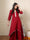 ROOH - Crimson Red Two Layered Gown