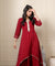 ROOH - Crimson Red Two Layered Gown