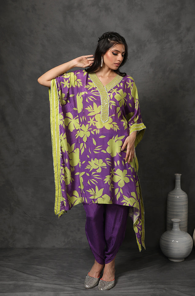 MASAKALI- Purple Two Piece Kaftan Set