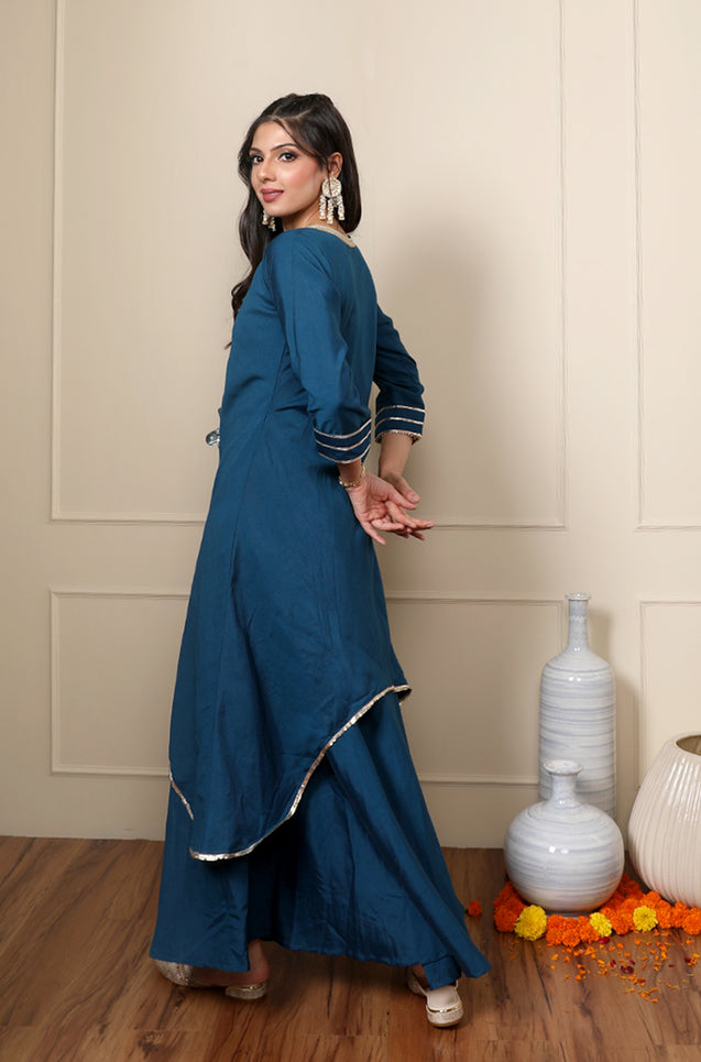 ROOH - Teal Two Layered Gown