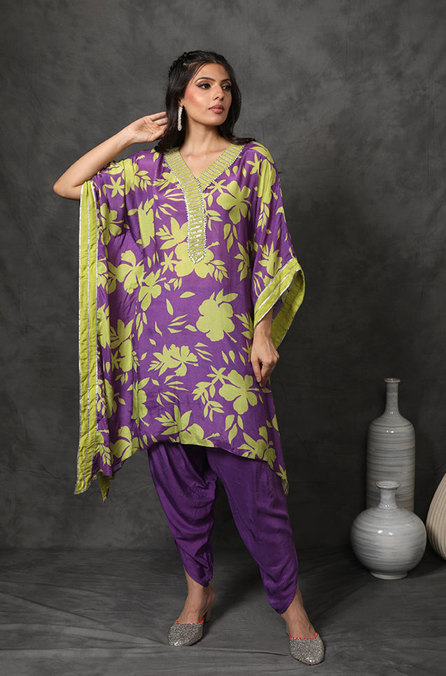 MASAKALI- Purple Two Piece Kaftan Set