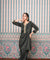 PASSORI -Black  Shimmer Pathani  Two Piece Set